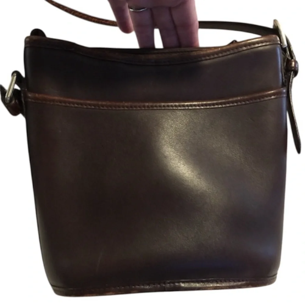 Brighton Vintage Designer Brown Woven Leather Shoulder Bucket Tote Bag Purse